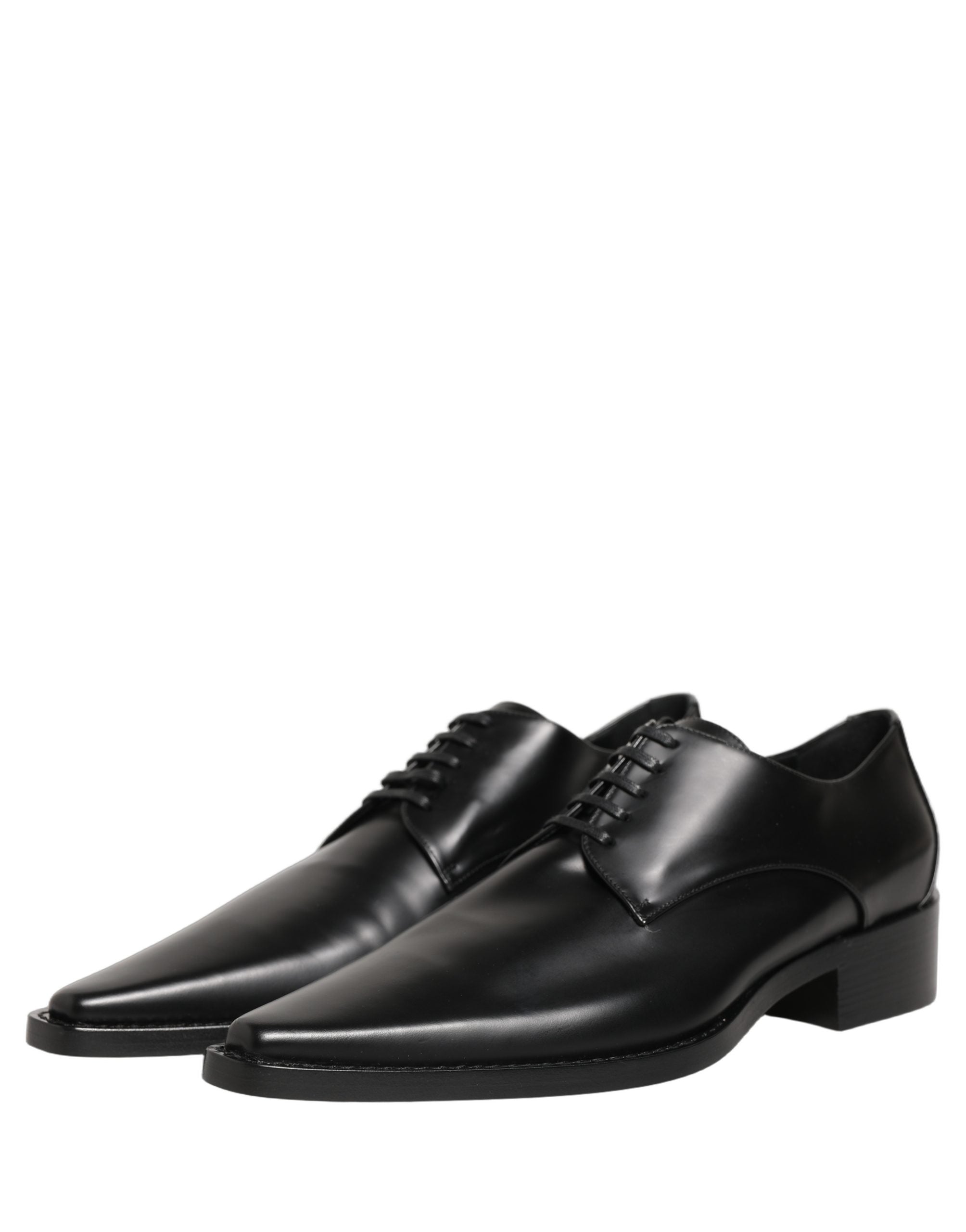 Dolce & Gabbana Black Leather Lace Up Derby Dress Shoes