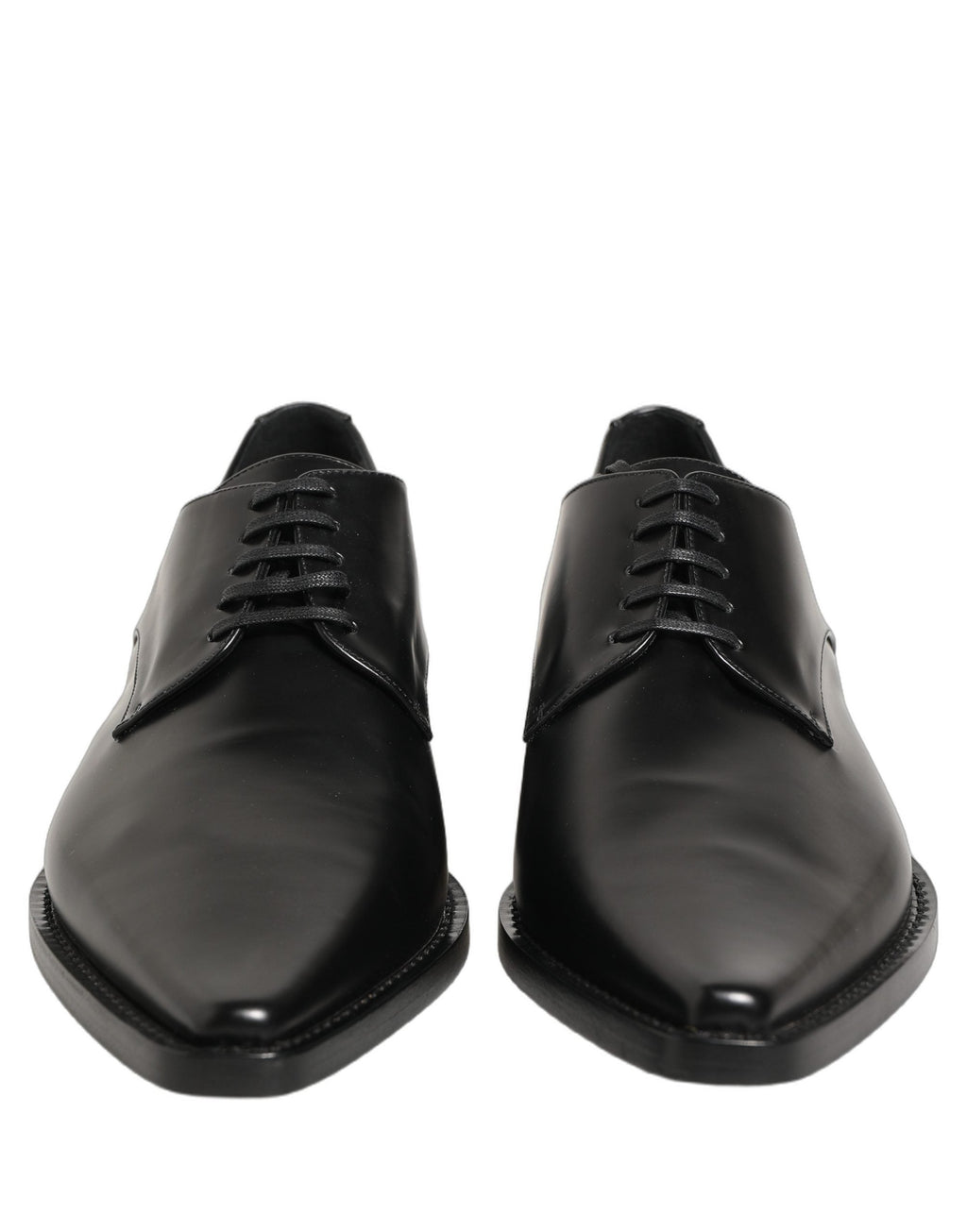 Dolce & Gabbana Black Leather Lace Up Derby Dress Shoes