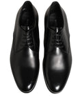 Dolce & Gabbana Black Leather Lace Up Derby Dress Shoes