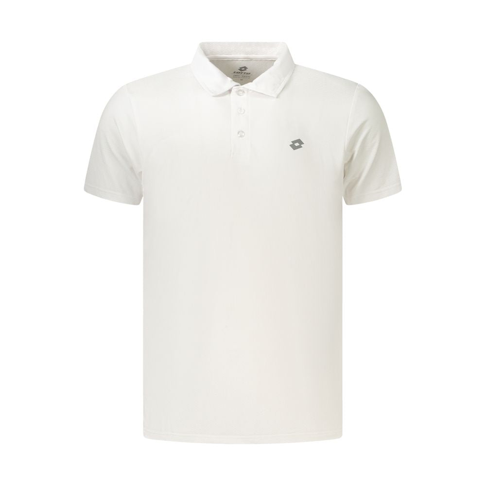 Lotto White Polyester Men's Polo Shirt