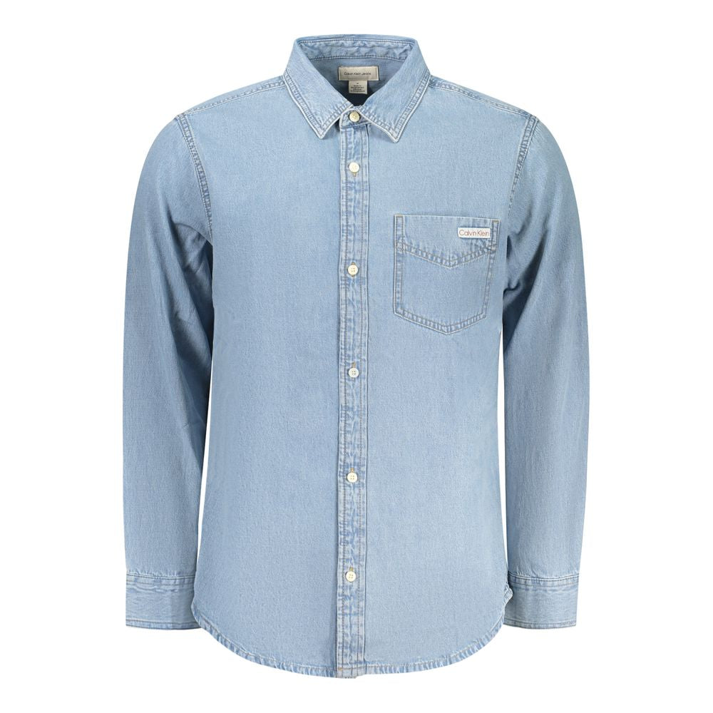 Calvin Klein Azzurro Cotton Men's Shirt
