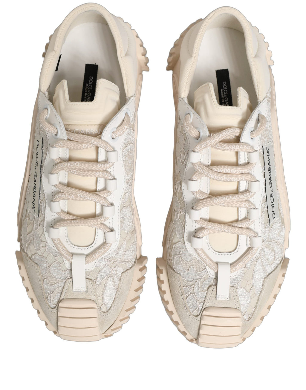Dolce & Gabbana White Lace NS1 Low Top Sneaker Sports Shoes