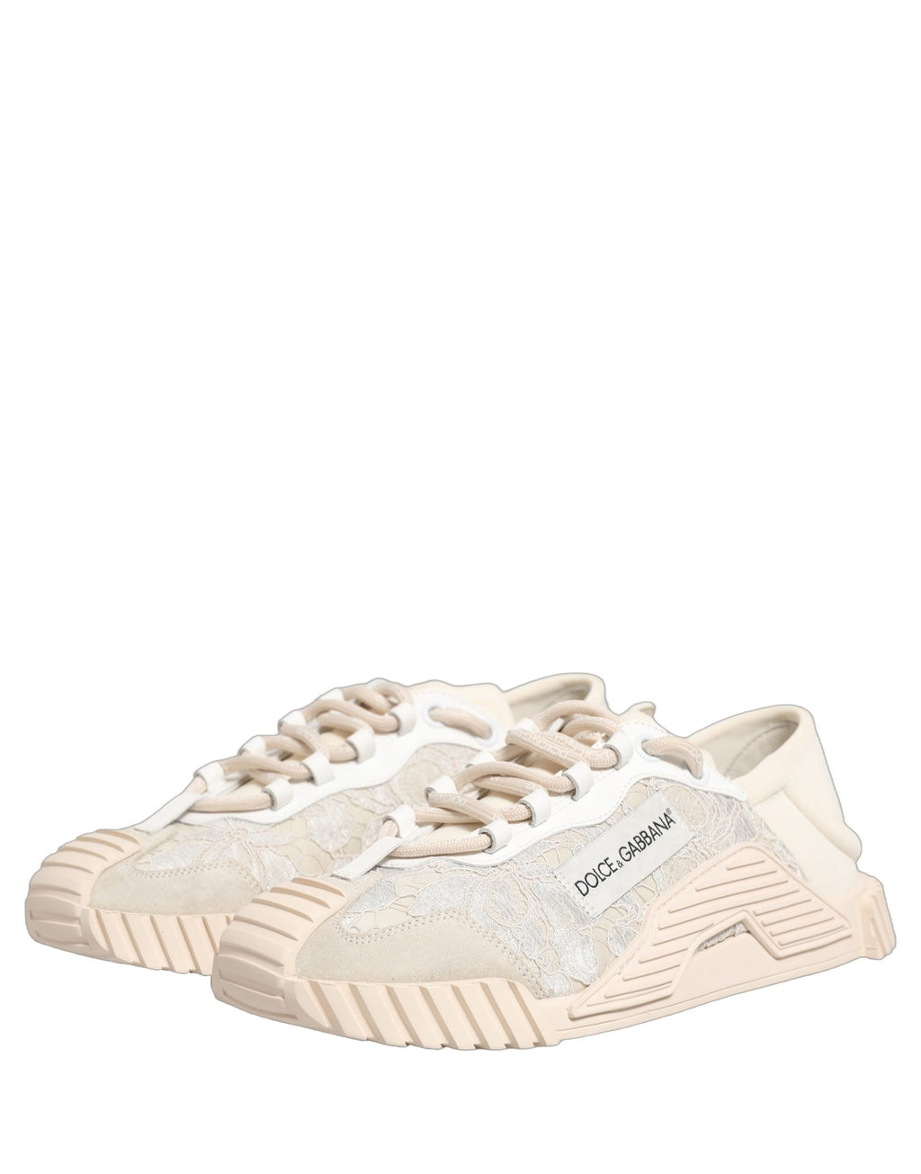 Dolce & Gabbana White Lace NS1 Low Top Sneaker Sports Shoes