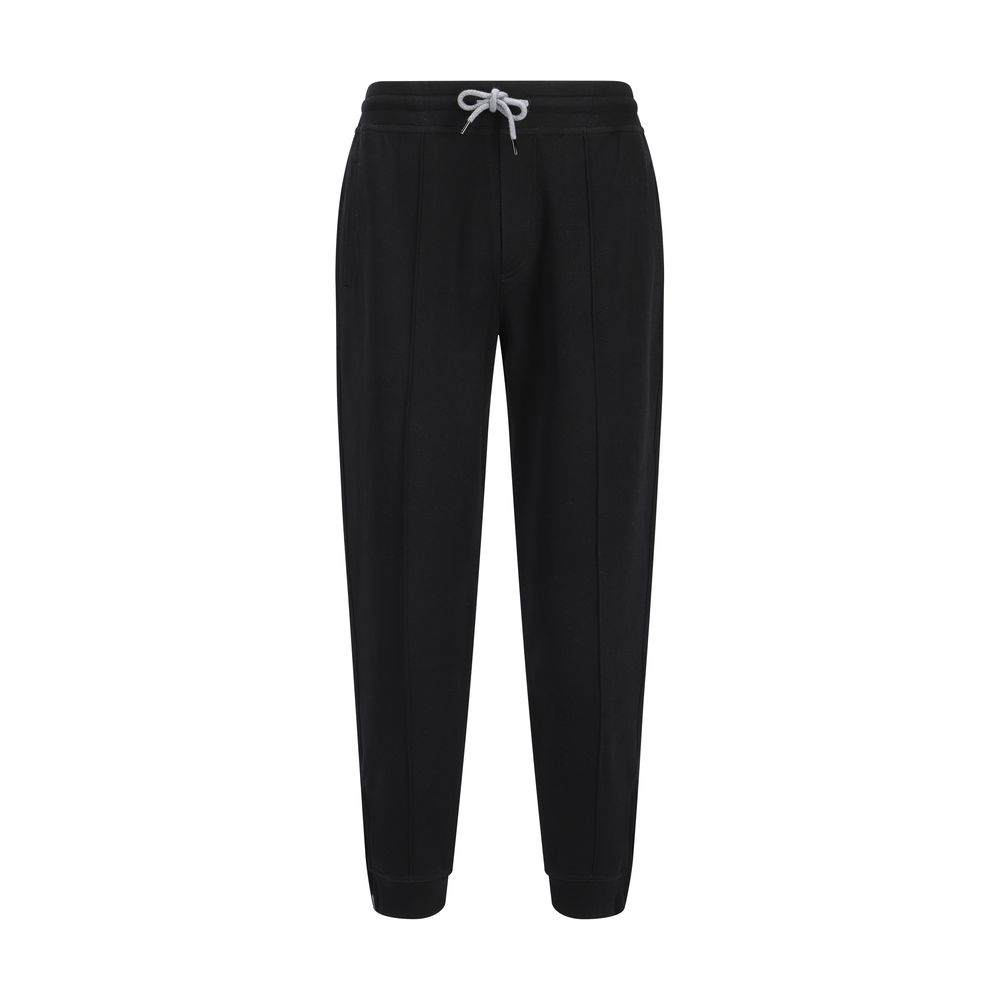 Brunello Cucinelli Black Cotton Joggers (Workout Pants)