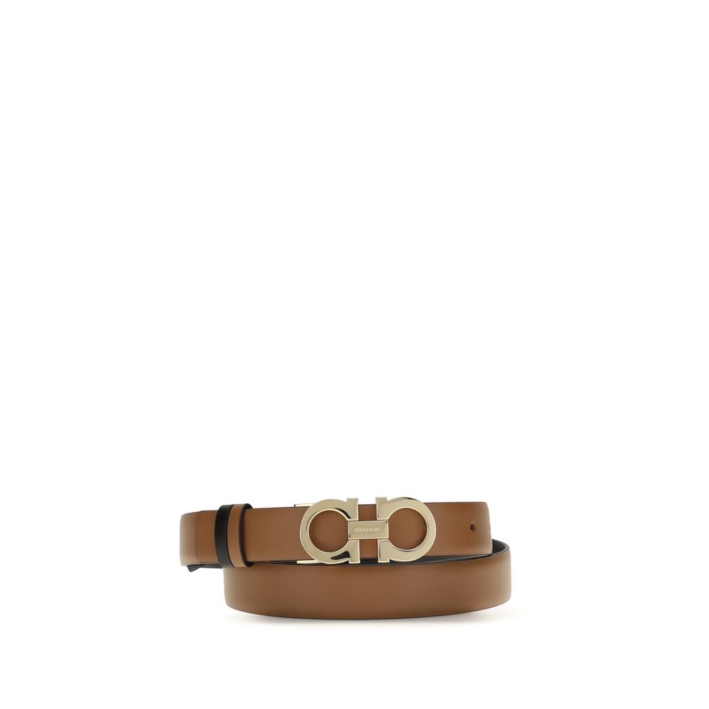 Ferragamo Brown Calf Leather Bos Taurus Regular Belt