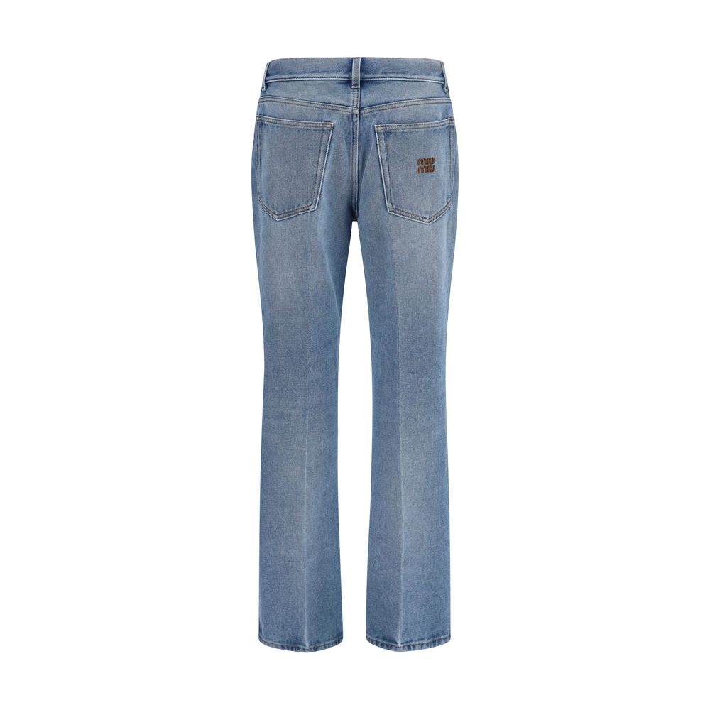 Miu Miu Blue Cotton Relaxed Fit Jeans