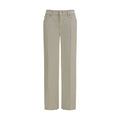 7FOR Beige Cotton Straight-Leg Jeans