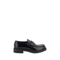 Prada Black Calf Leather Bos Taurus Platform Loafers