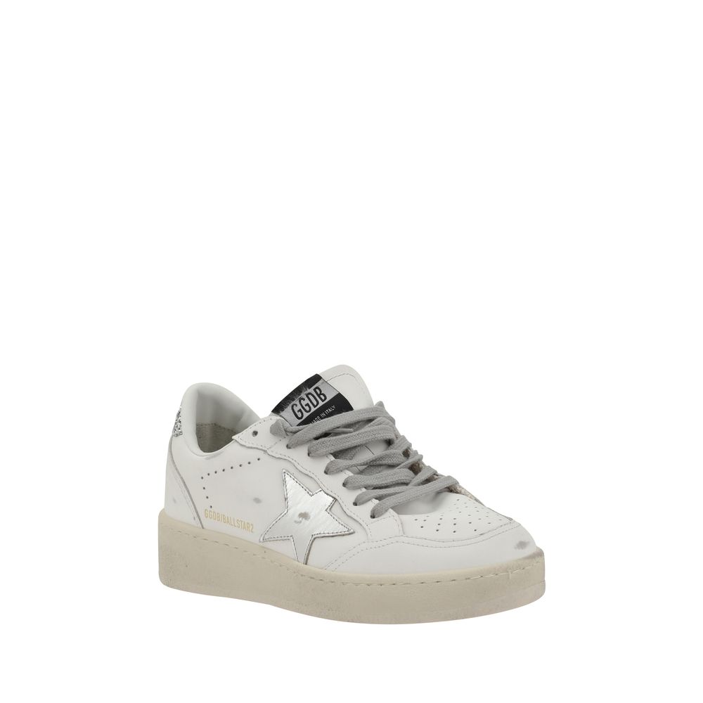 Golden Goose Silver Calf Leather Bos Taurus Low Top Sneakers