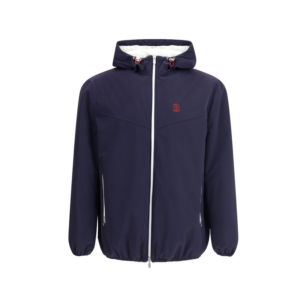 Brunello Cucinelli Blue Nylon Shell Jacket