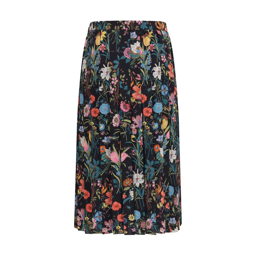 Gucci Multicolor Silk Midi Skirt