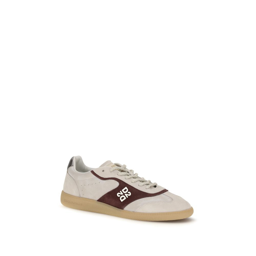 Dsquared² Beige Calf Leather Bos Taurus Low Top Sneakers