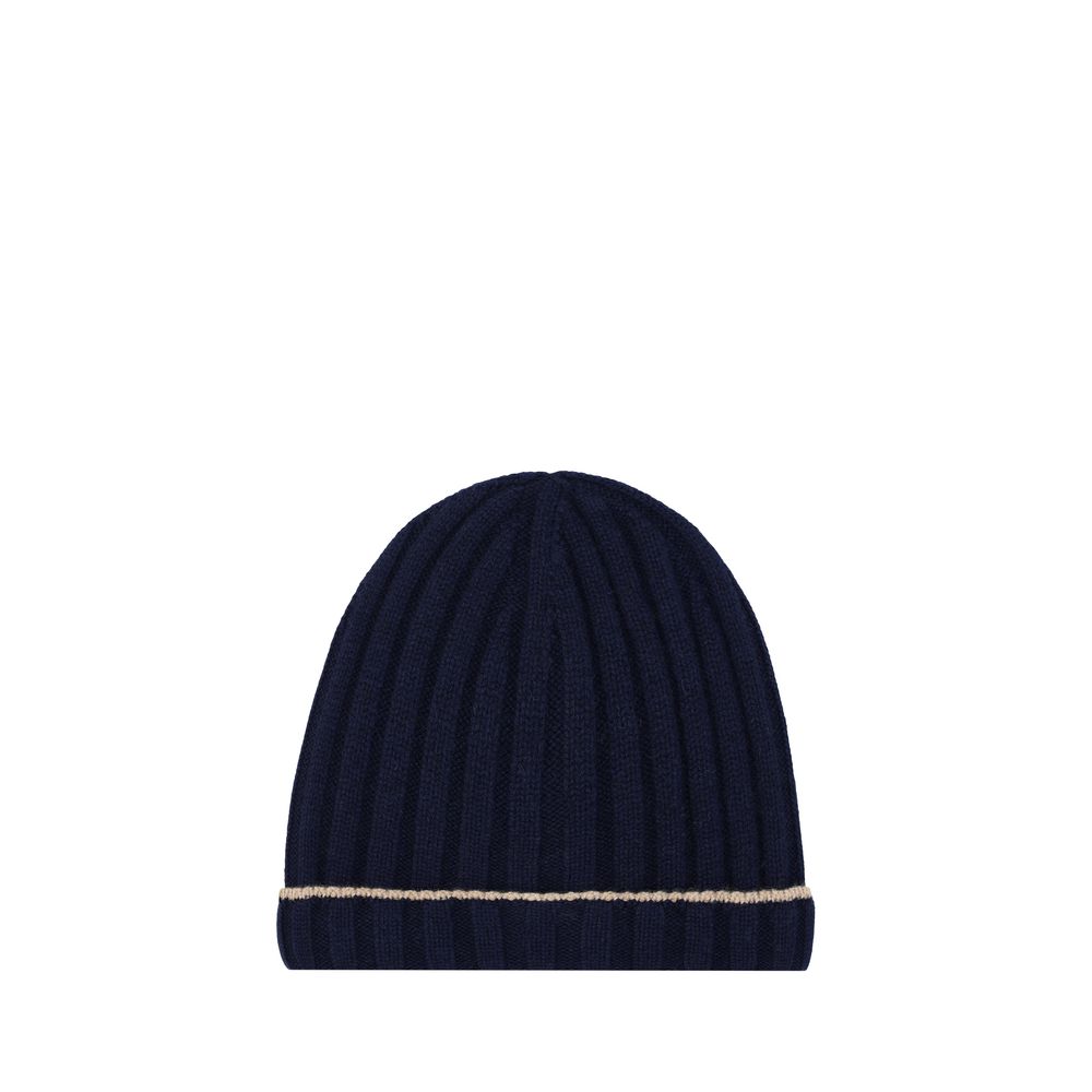 Brunello Cucinelli Blue Cashmere Beanie