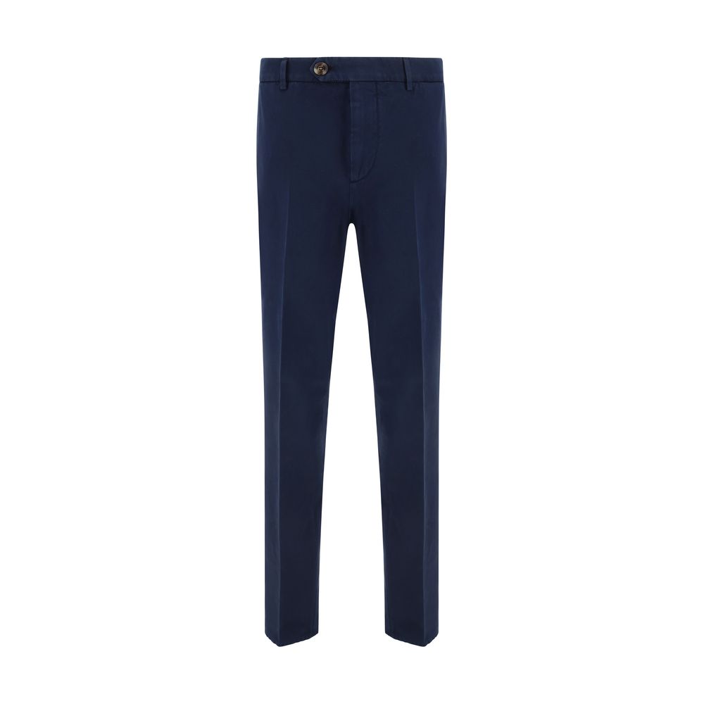 Brunello Cucinelli Blue Cotton Casual Pants