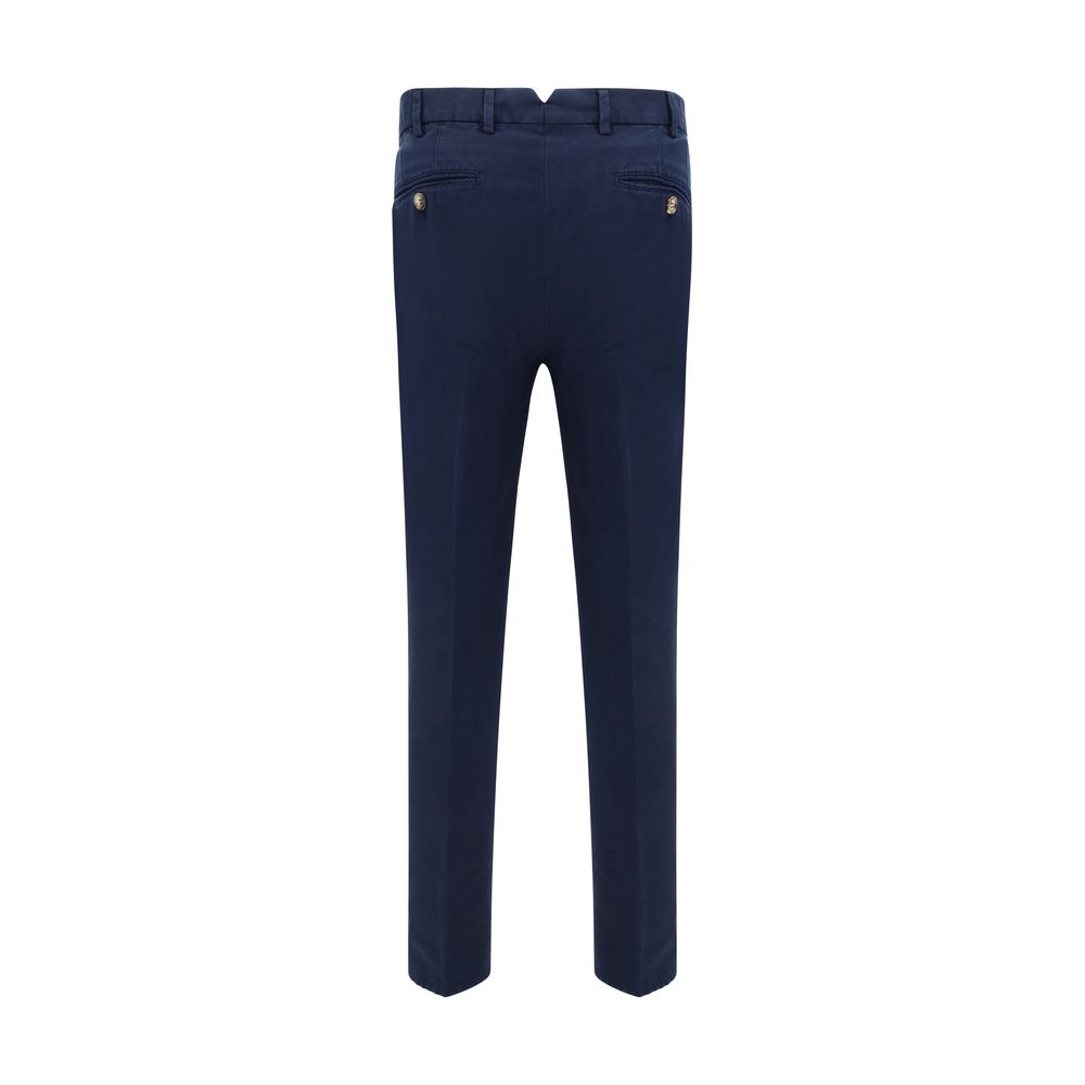 Brunello Cucinelli Blue Cotton Casual Pants