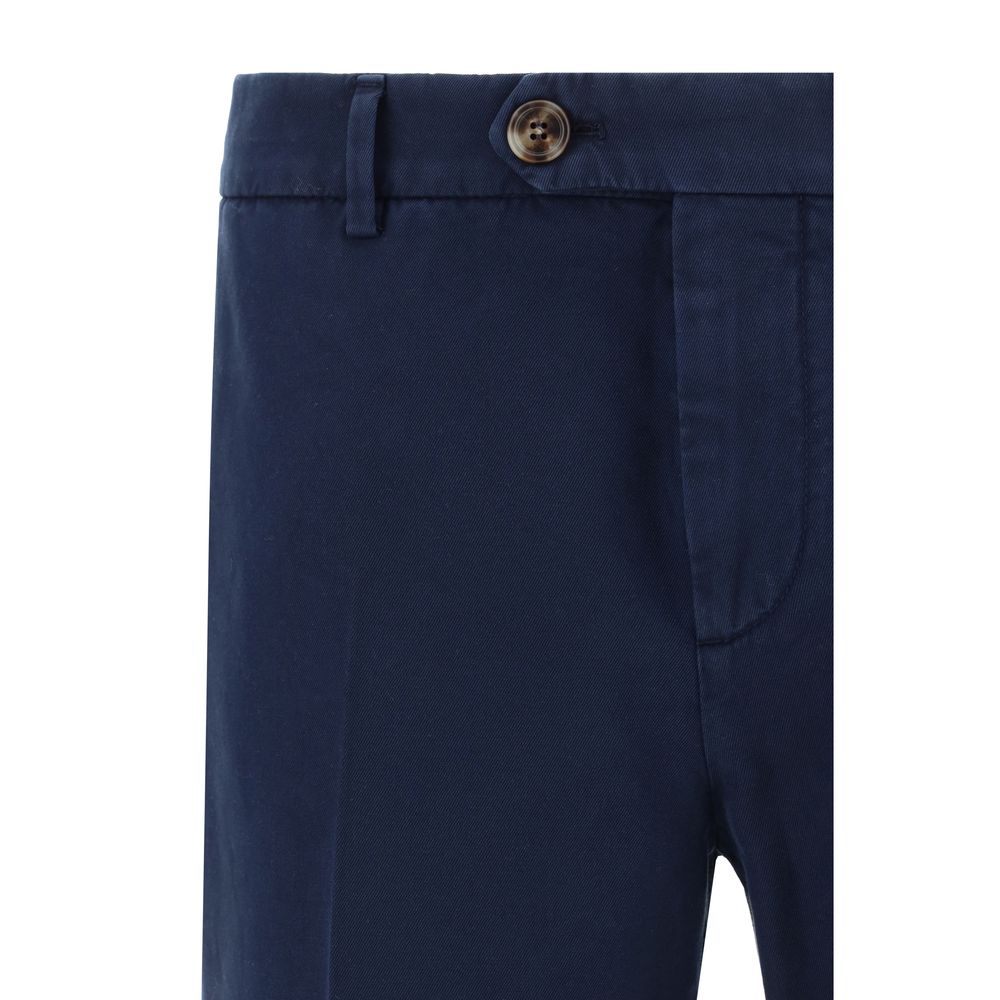Brunello Cucinelli Blue Cotton Casual Pants