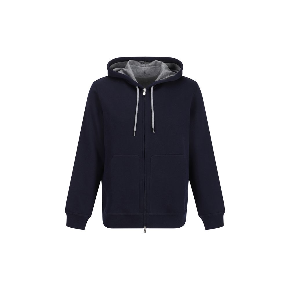 Brunello Cucinelli Blue Cotton Sweatshirt
