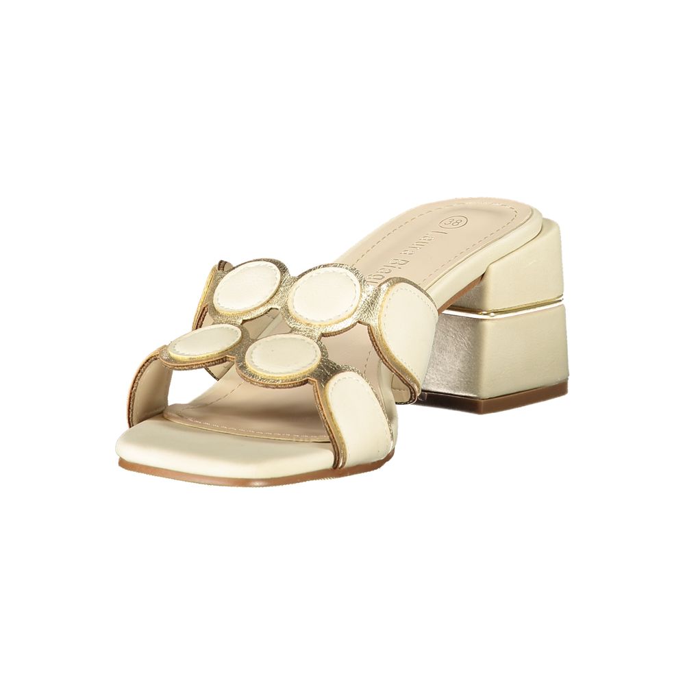 Laura Biagiotti Beige Polyurethane Women Sandal