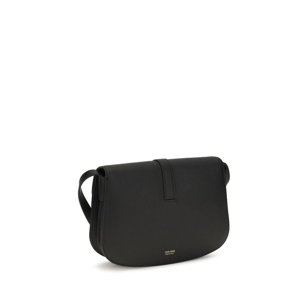 Tom Ford Black Calf Leather Bos Taurus Shoulder Bag