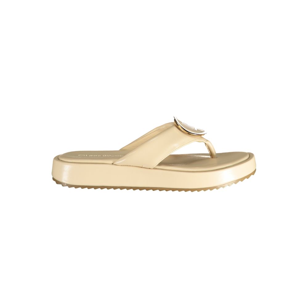 Laura Biagiotti Beige Polyurethane Women's Sandal