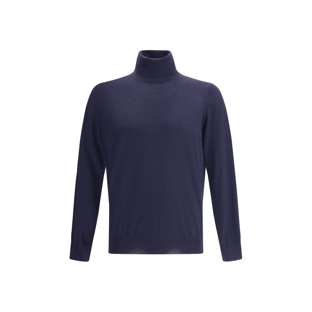 Brunello Cucinelli Blue Wool Oves Aries Turtleneck