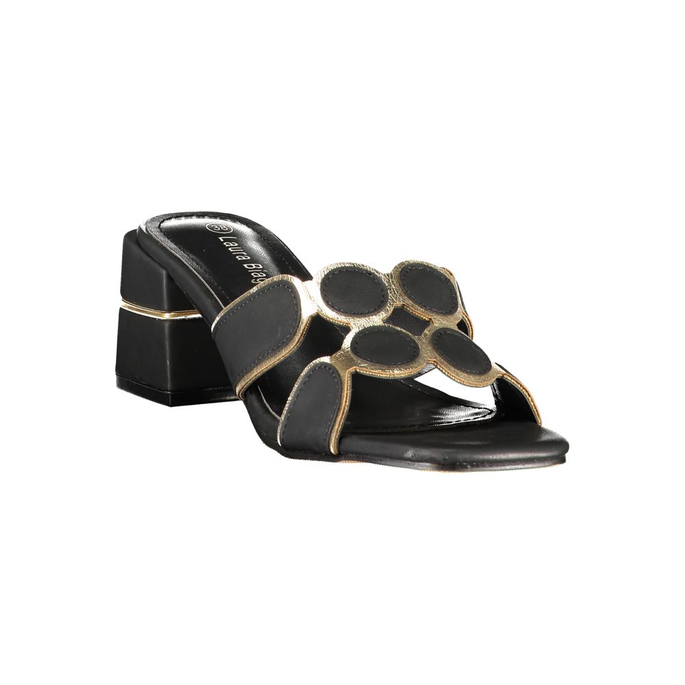 Laura Biagiotti Black Polyurethane Women's Sandal