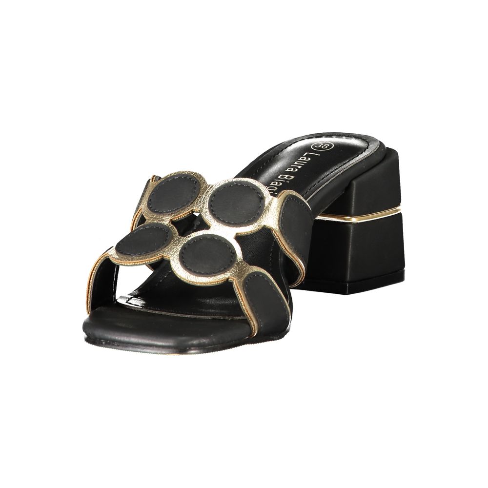 Laura Biagiotti Black Polyurethane Women's Sandal