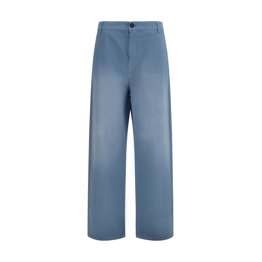 Miu Miu Blue Cotton Casual Pants