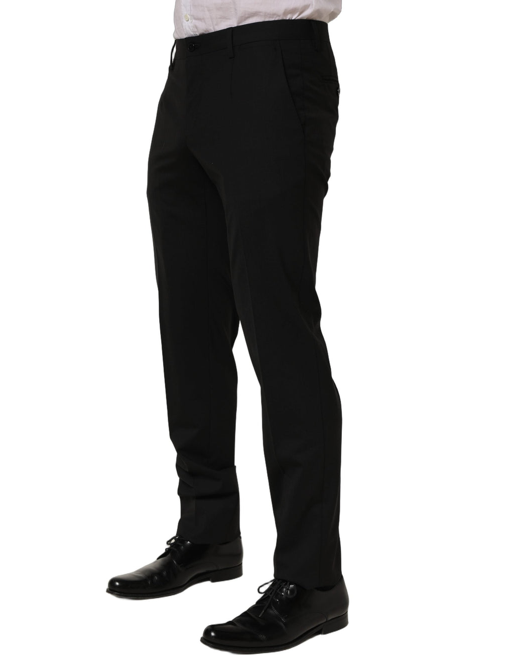 Dolce & Gabbana Black Wool Skinny Leg Dress Men Trouser Pants