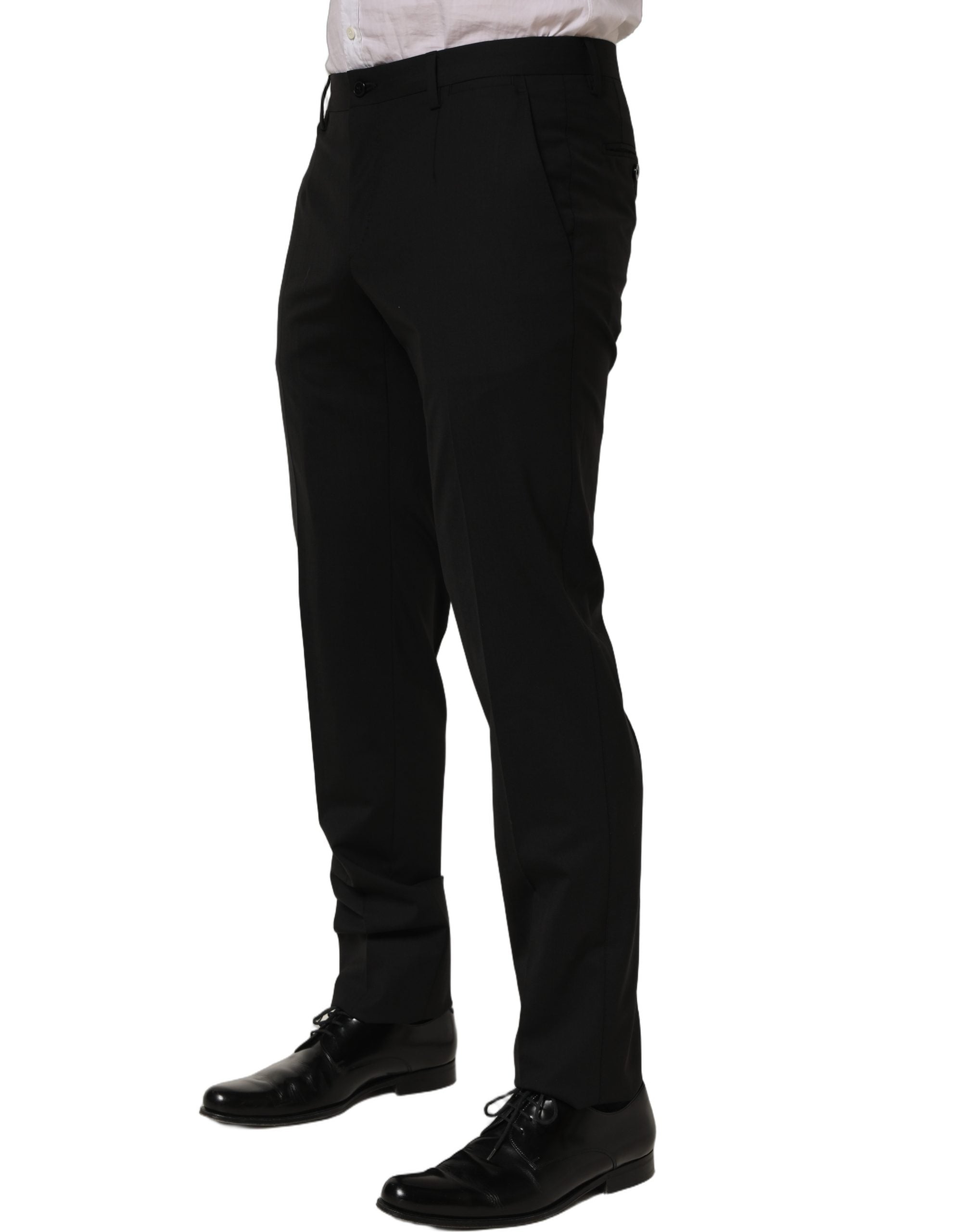 Dolce & Gabbana Black Wool Skinny Leg Dress Men Trouser Pants