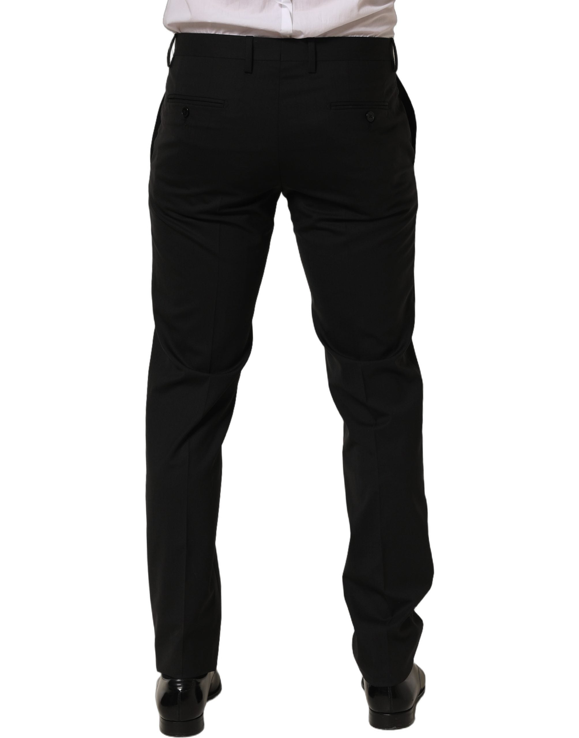 Dolce & Gabbana Black Wool Skinny Leg Dress Men Trouser Pants