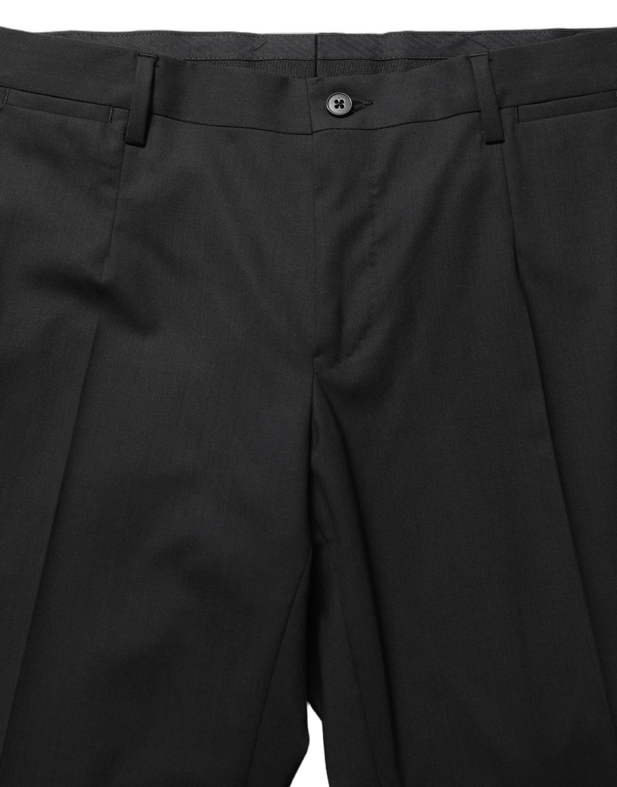Dolce & Gabbana Black Wool Skinny Leg Dress Men Trouser Pants
