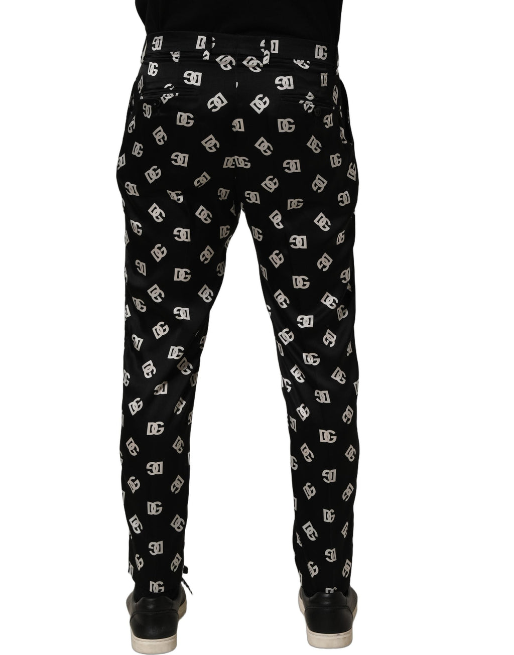 Dolce & Gabbana Black Silk Skinny Leg Dress Men Trouser Pants