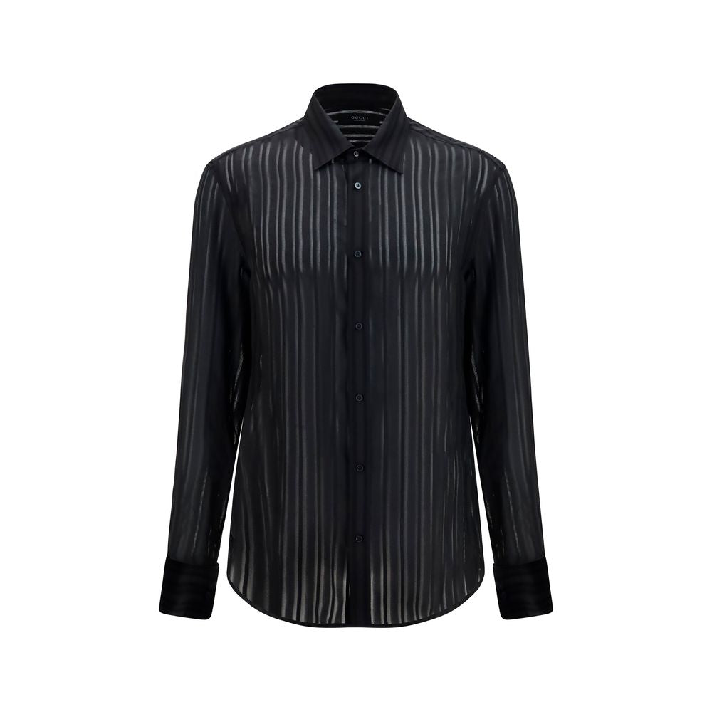 Gucci Black Silk Dress Shirt