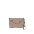 Valentino Garavani Beige Calf Leather Bos Taurus Clutch Bag
