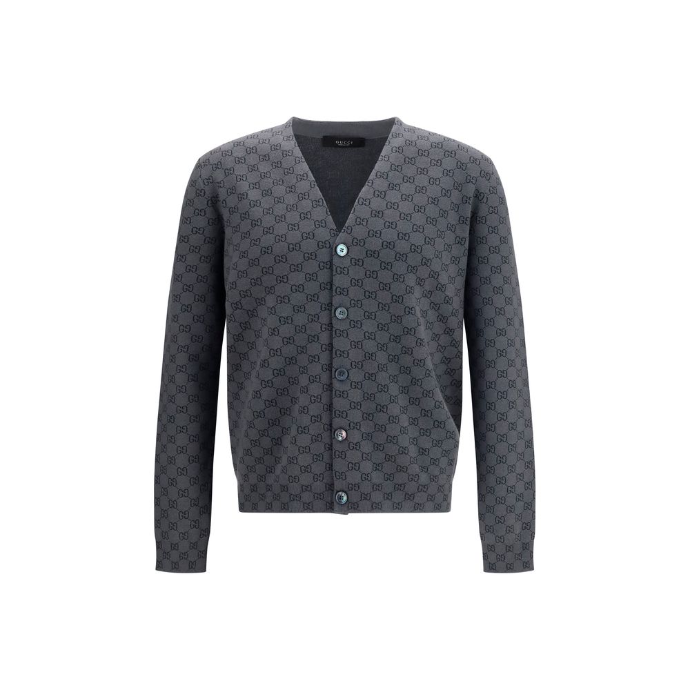 Gucci Gray Wool Oves Aries Cardigan