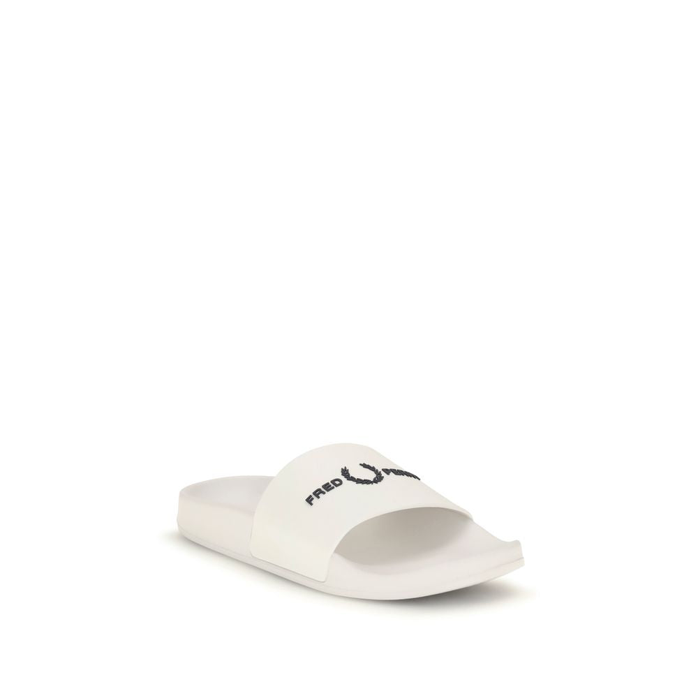 Fred Perry White Rubber Sandals