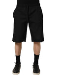 Dolce & Gabbana Black Cotton Sweatshorts Men Bermuda Shorts