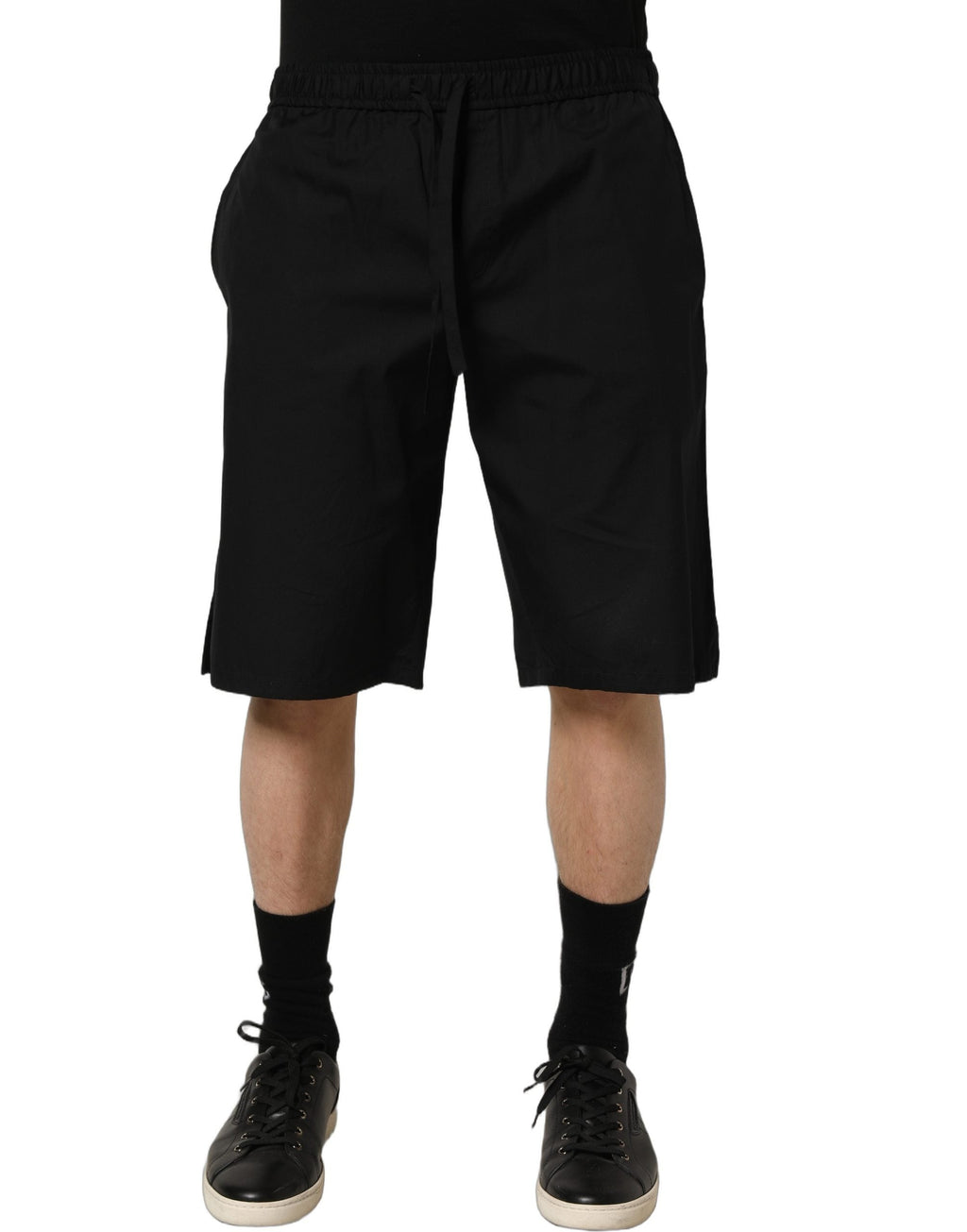 Dolce & Gabbana Black Cotton Sweatshorts Men Bermuda Shorts
