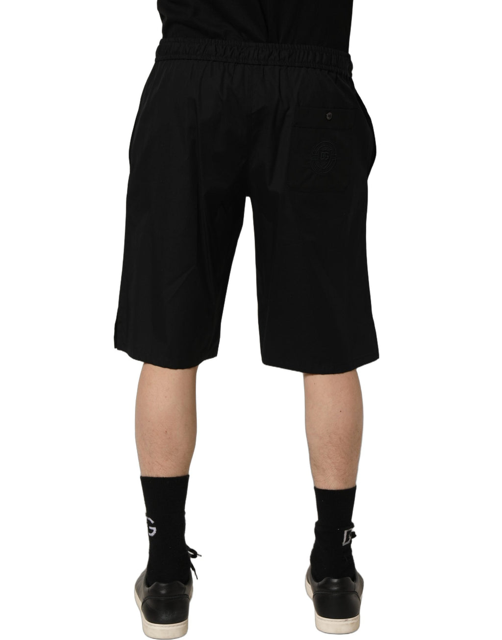 Dolce & Gabbana Black Cotton Sweatshorts Men Bermuda Shorts
