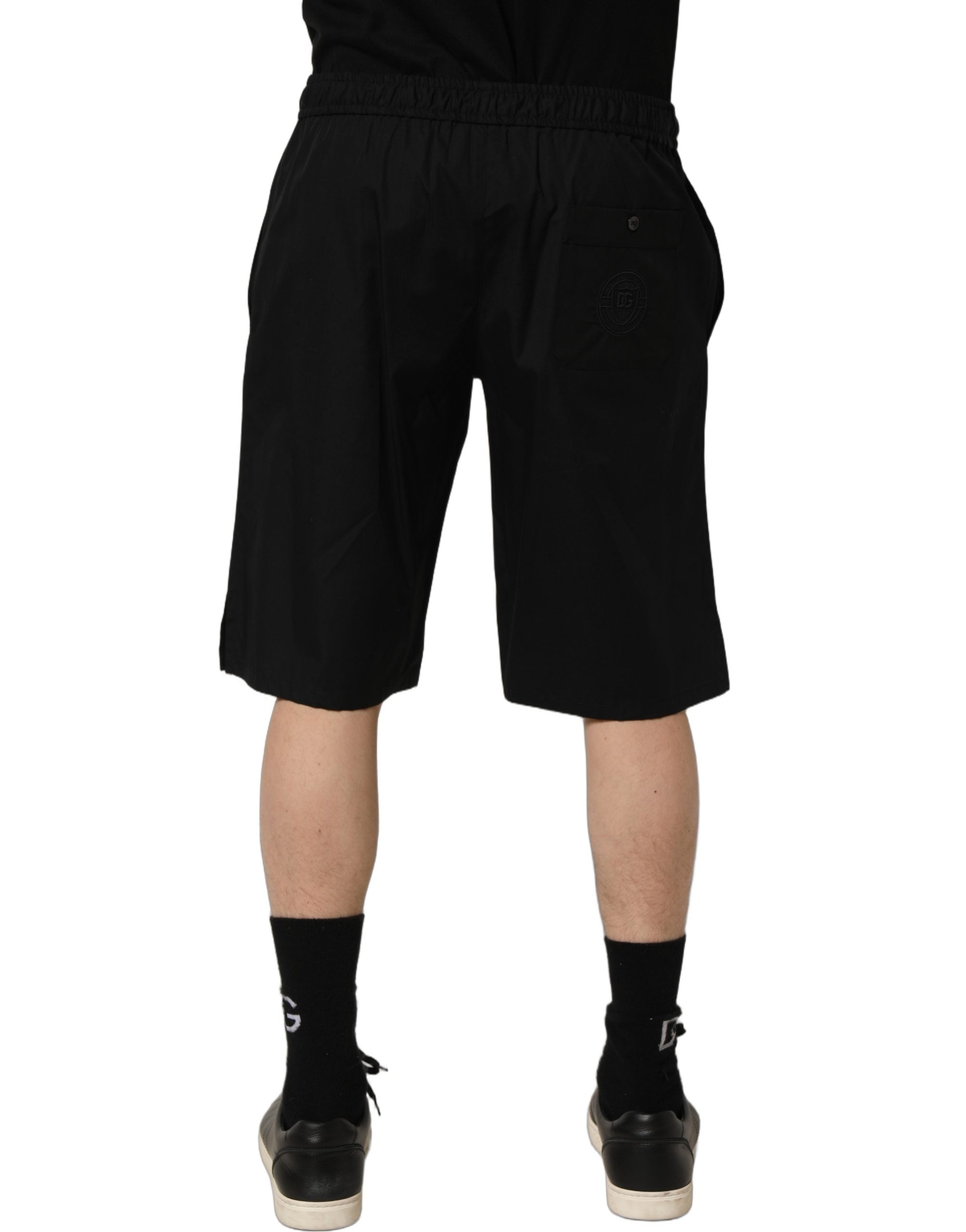 Dolce & Gabbana Black Cotton Sweatshorts Men Bermuda Shorts