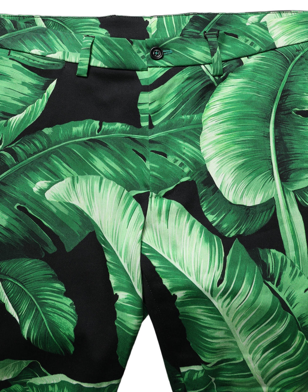 Dolce & Gabbana Black Green Banana Leaf Men Bermuda Shorts