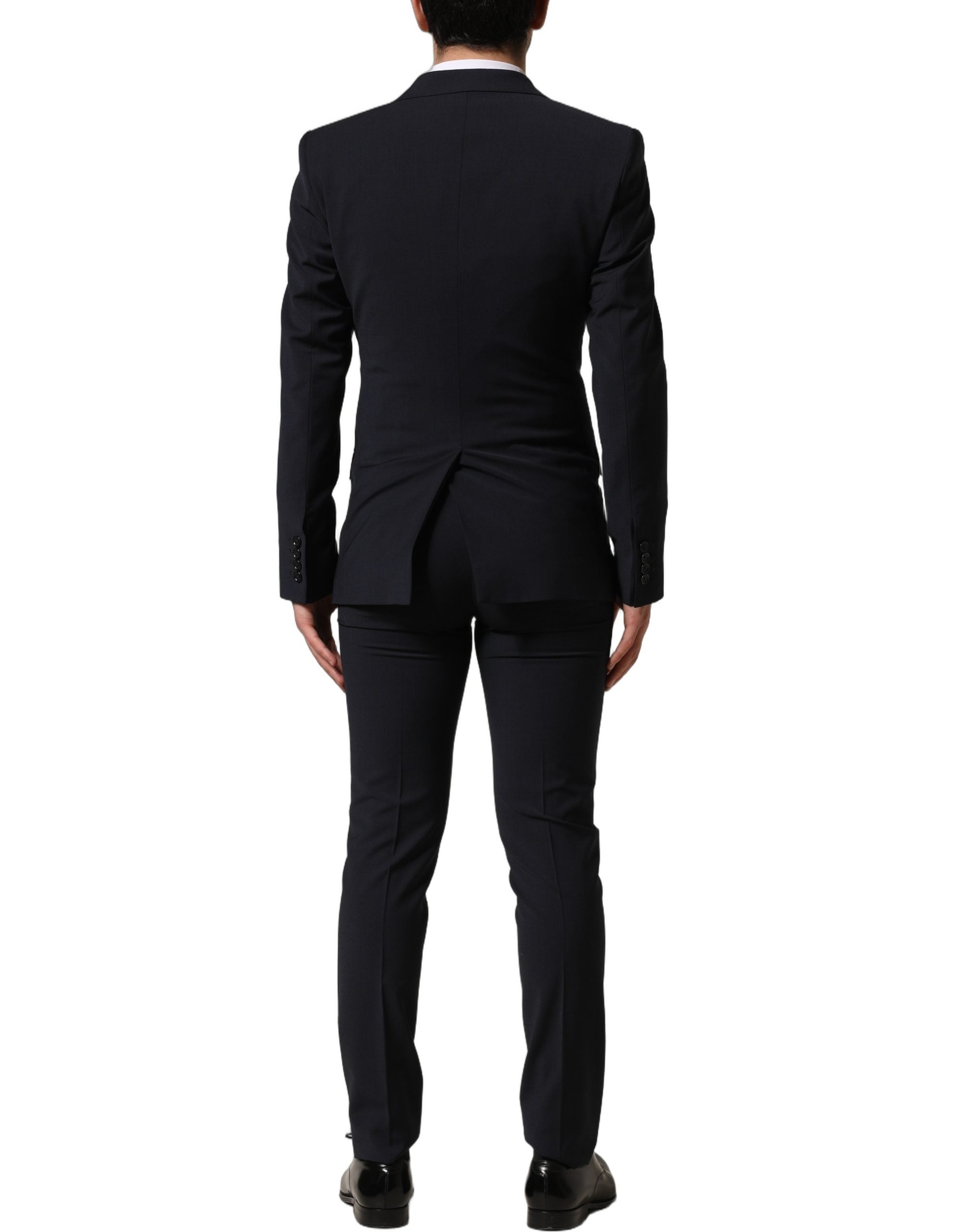 Dolce & Gabbana Black Wool Slim Fit Formal 3 Piece Men Suit