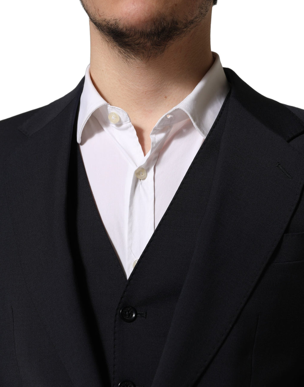 Dolce & Gabbana Black Wool Slim Fit Formal 3 Piece Men Suit