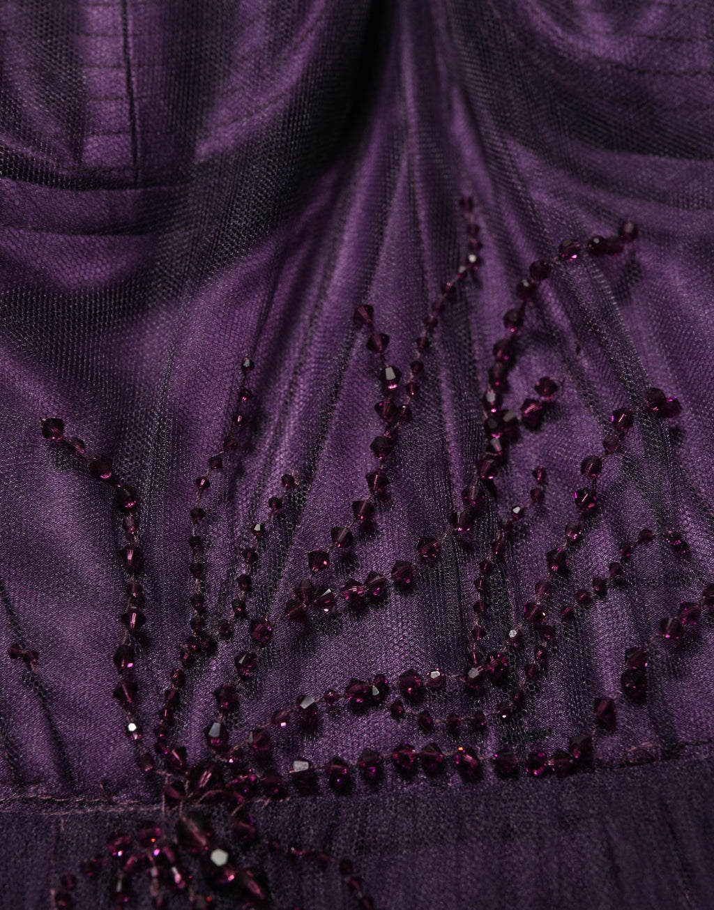 Dolce & Gabbana Purple Tiered Tulle Silk Long Gown Dress