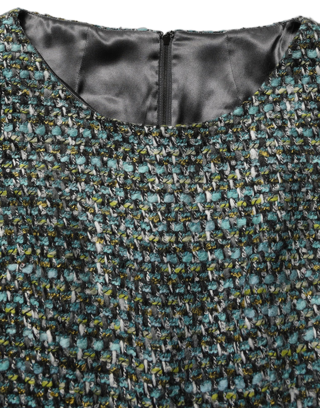 Dolce & Gabbana Multicolor Tweed Belted Babydoll Mini Dress