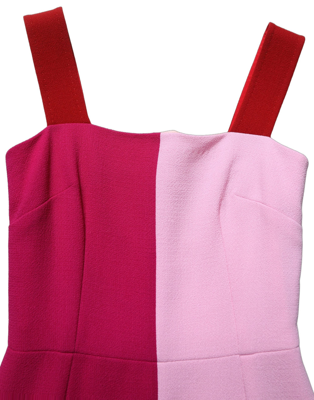 Dolce & Gabbana Two Tone Pink Wool Sleeveless Midi Dress