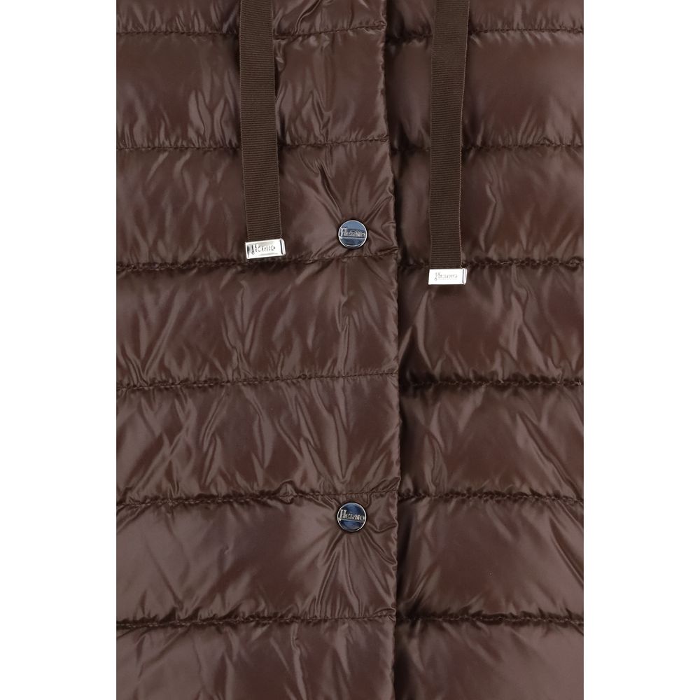 Herno Brown Polyester Full-Length Jacket