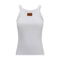 Fendi White Cotton Sleeveles T-Shirt