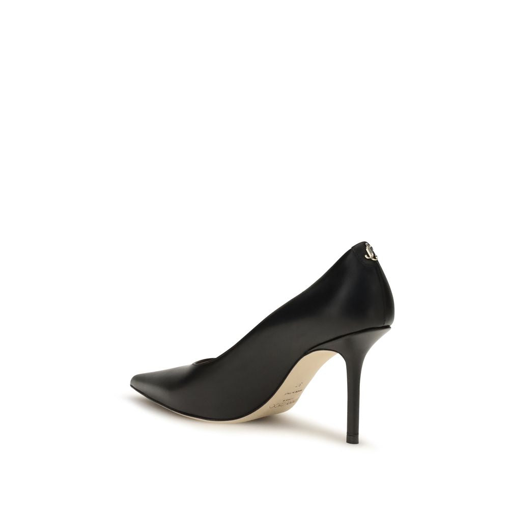 Jimmy Choo Black Calf Leather Bos Taurus High Heel Pumps
